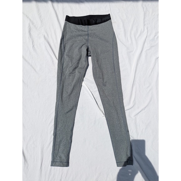 Nike Pro Dri-Fit Leggings in Soft Gray Marl - Picture 1 of 4
